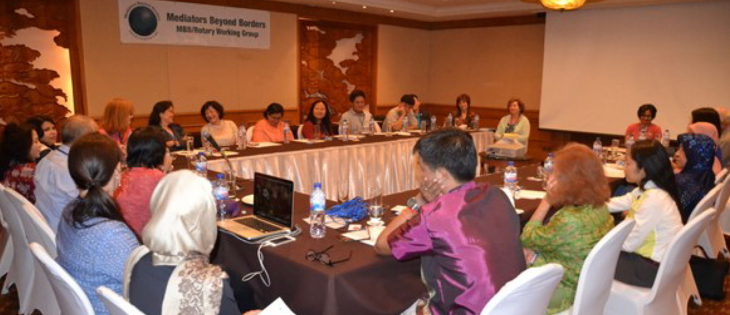 Women of various nationalities in a conference 