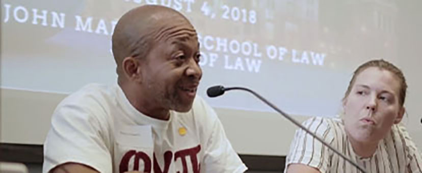 Two speakers at an event